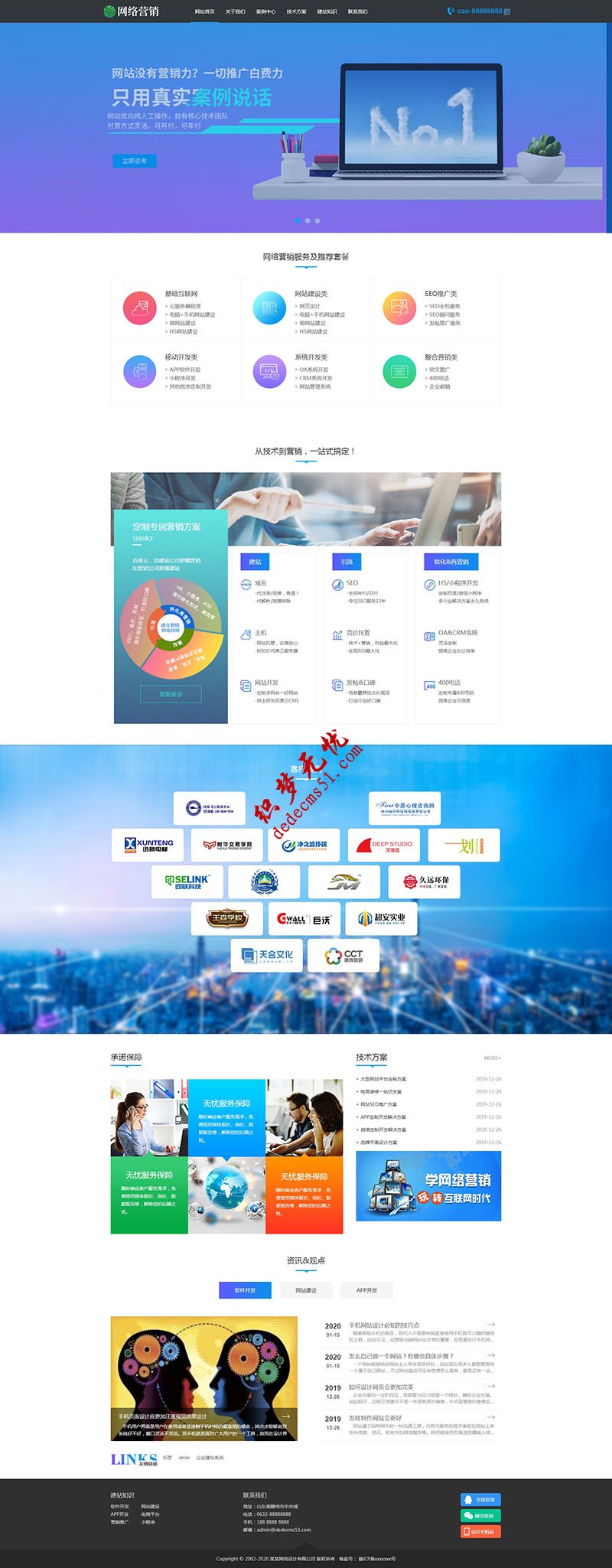 响应式网站建设网络营销网络推广建站公司等网络公司网站织梦模板dede源码(带手机)