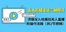 无人直播卖货三种模式：详细深入地展现无人直播的操作流程（共2节视频）