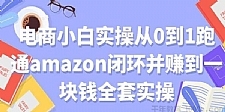 电商小白实操从0到1跑通amazon亚⻢逊闭环并赚到一块钱全套实操