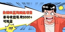 自媒体蓝海搬运项目：单号收益每月基本都可以达到5000+，可批量