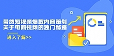 带货短视频爆款内容策划，关于电商视频的独门秘籍（价值499元）