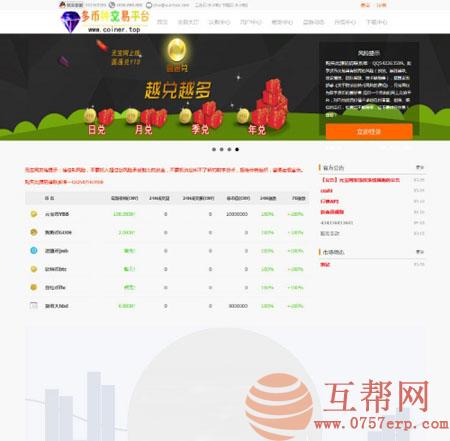 ThinkPHP多币种虚拟币交易平台源码 带专业K线 完美对接钱包